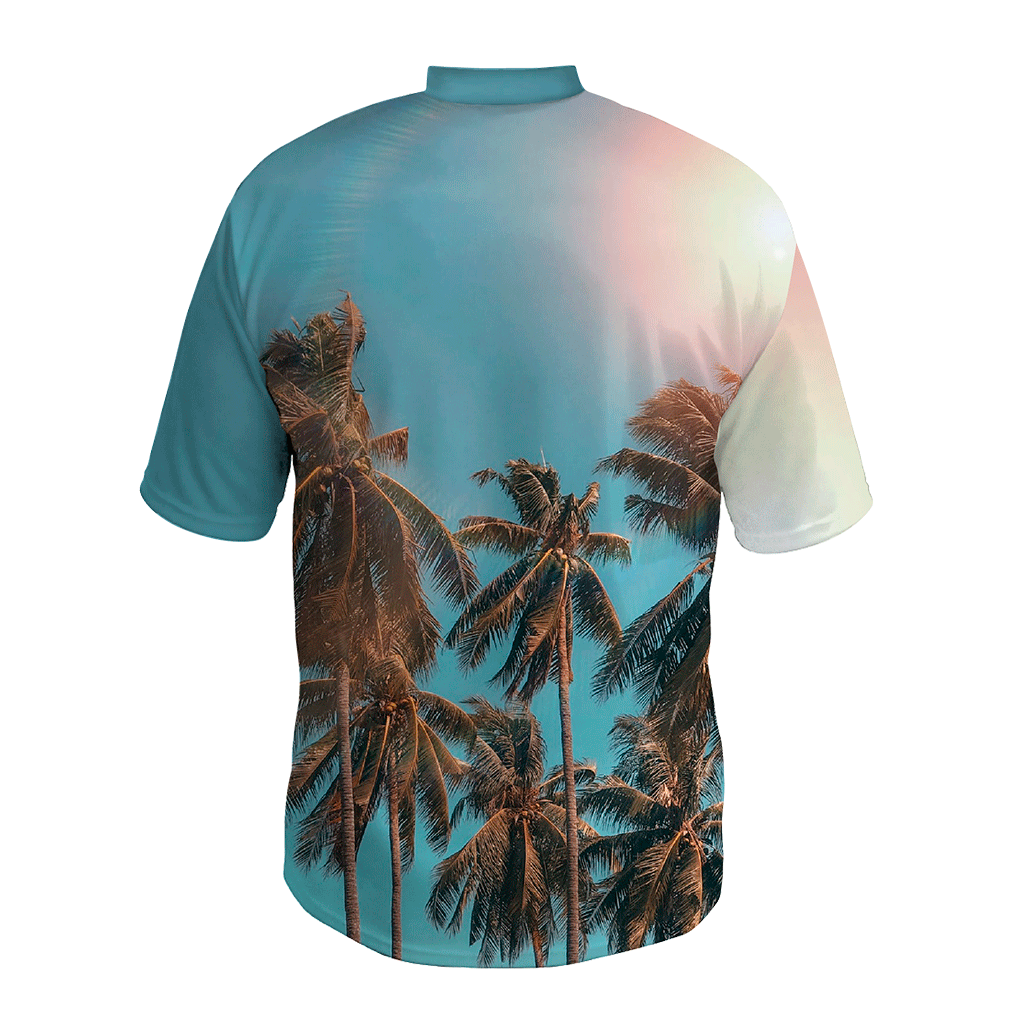 Custom Men’s Bowling Jersey – Palm Trees | Girox Sportswear