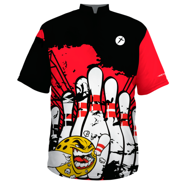 bowling jersey red custom pin monster