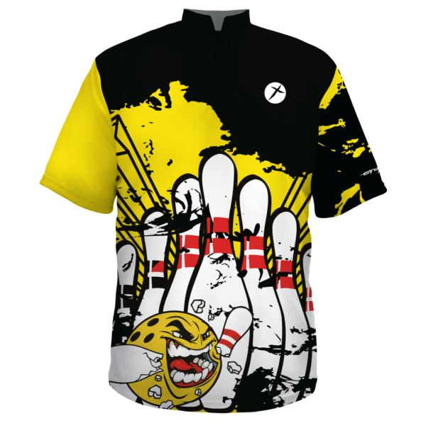 bowling shirt pin yellow custom