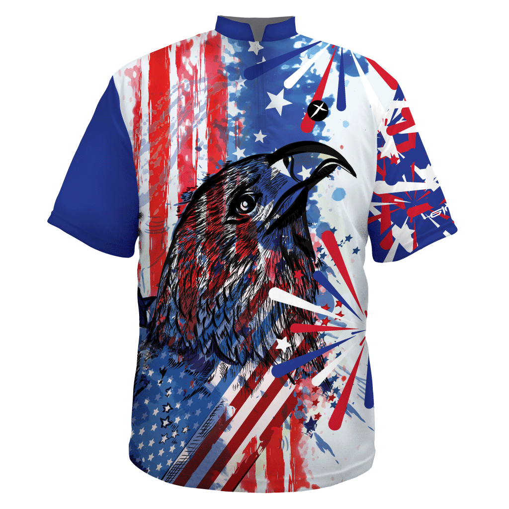 Custom Teams Bowling Jersey - Patriotic Eagle - Girox Sportswear