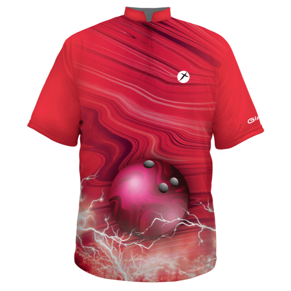 custom bowling jersey red thunder ball