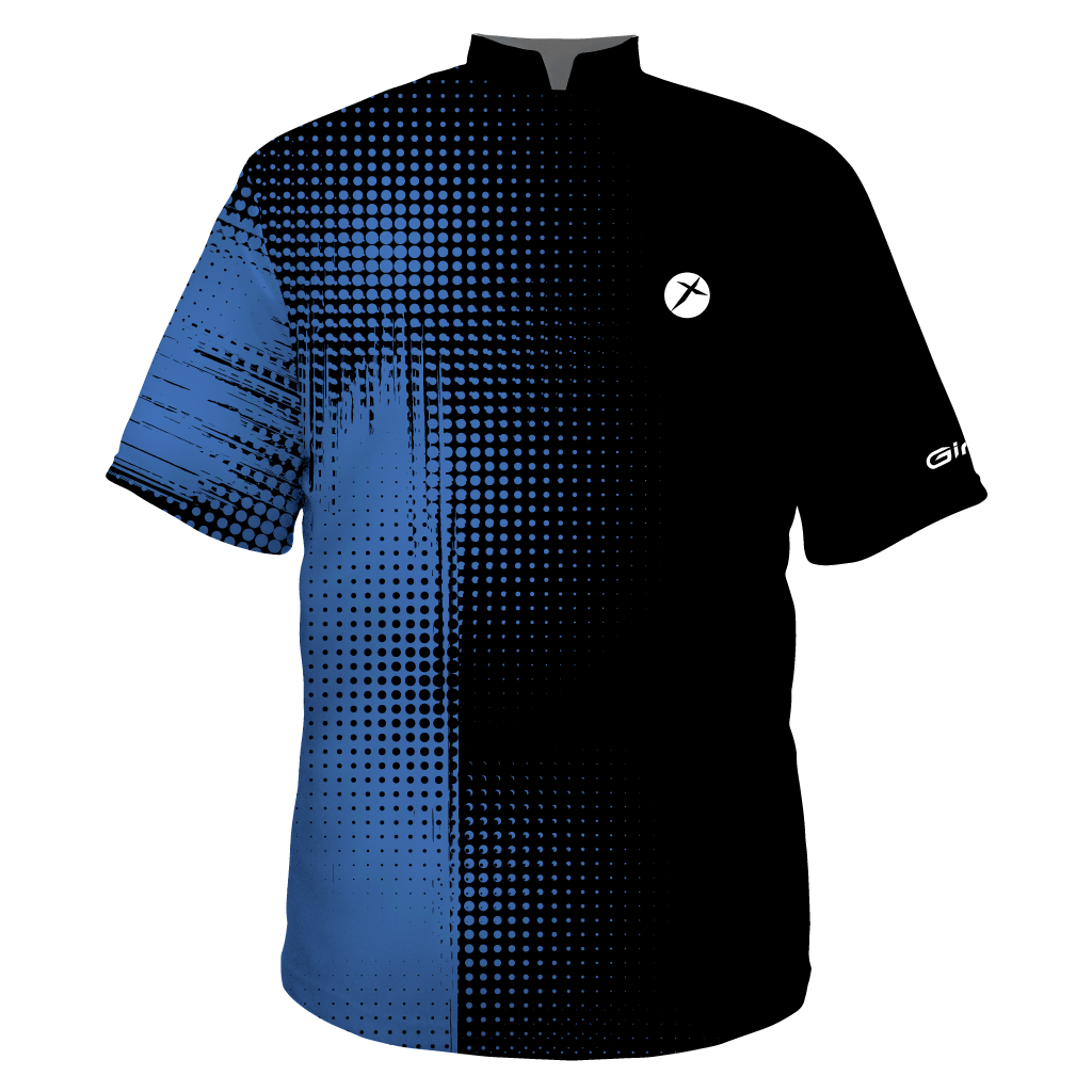 Custom Men's Bowling Jersey - Blue & Black - Girox Sportswear