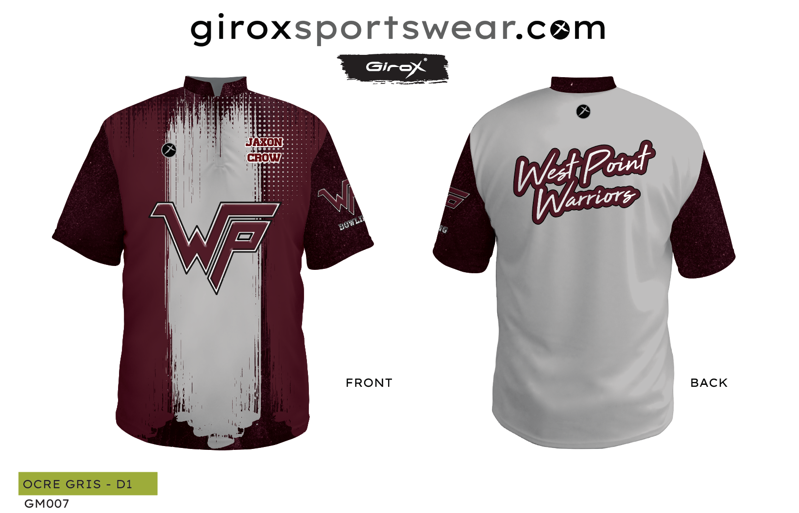 Bowling Jersey - Custom West Point Warriors Oct 2025
