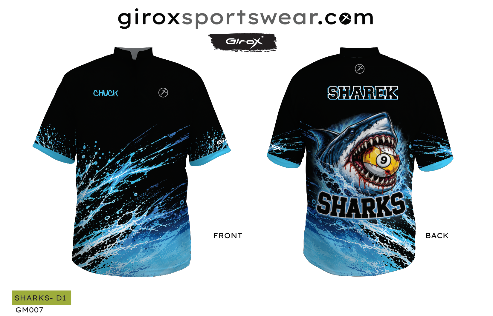 Bowling Jersey - Custom Order Sharks 8 Jerseys - Image 5