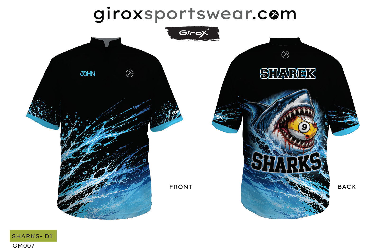 Bowling Jersey - Custom Order Sharks 8 Jerseys - Image 7