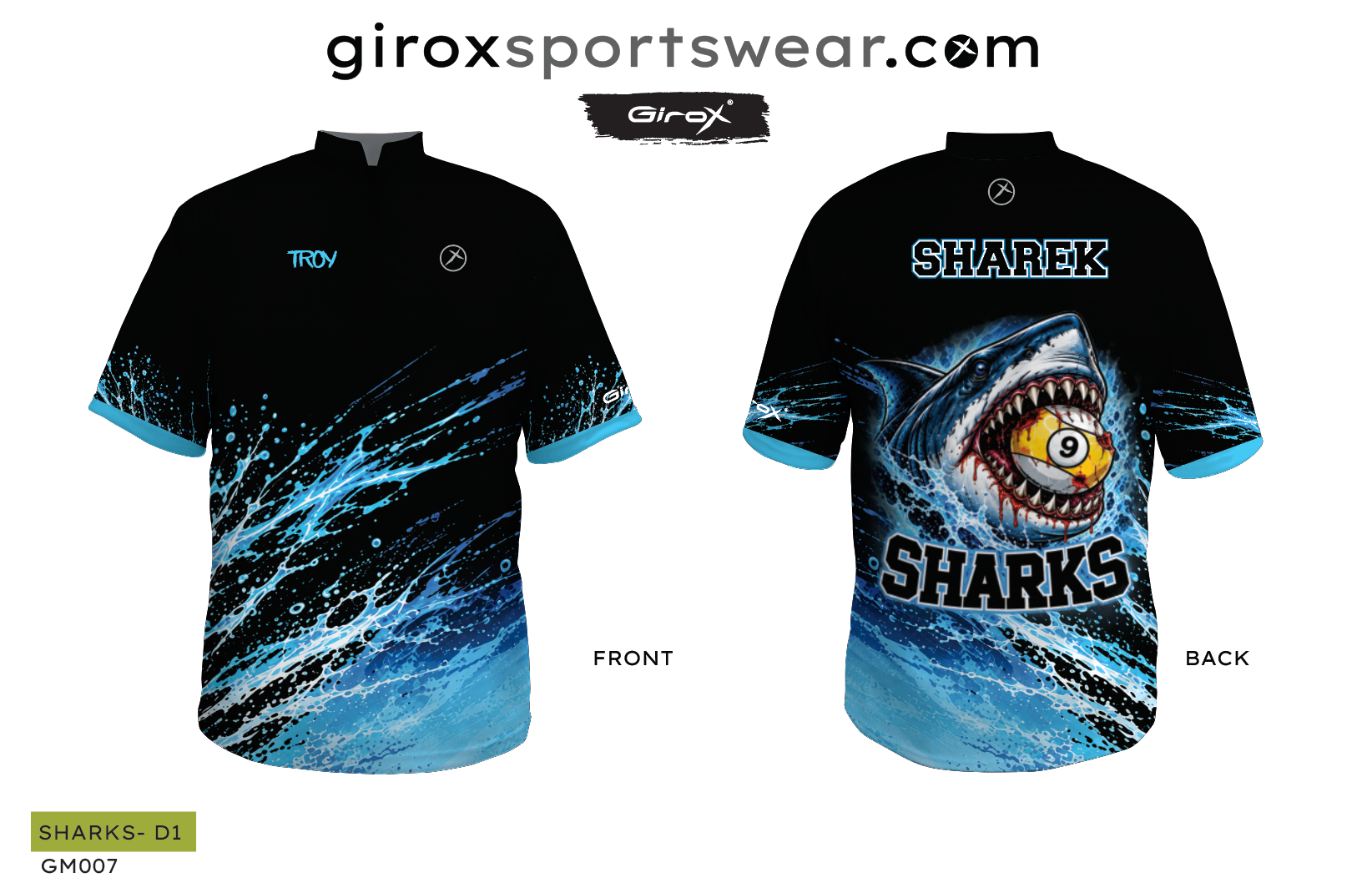 Bowling Jersey - Custom Order Sharks 8 Jerseys - Image 6